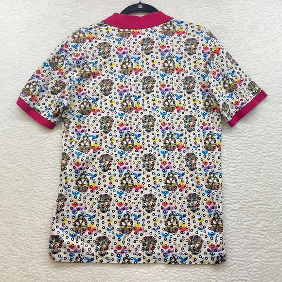 Robert Graham Shirt Mens Small Polo Skulls Day Of The Dead Neon All Over Print - Picture 2 of 10